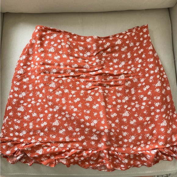 Abercrombie & Fitch Orange Floral Mini Skirt - Picture 1 of 4